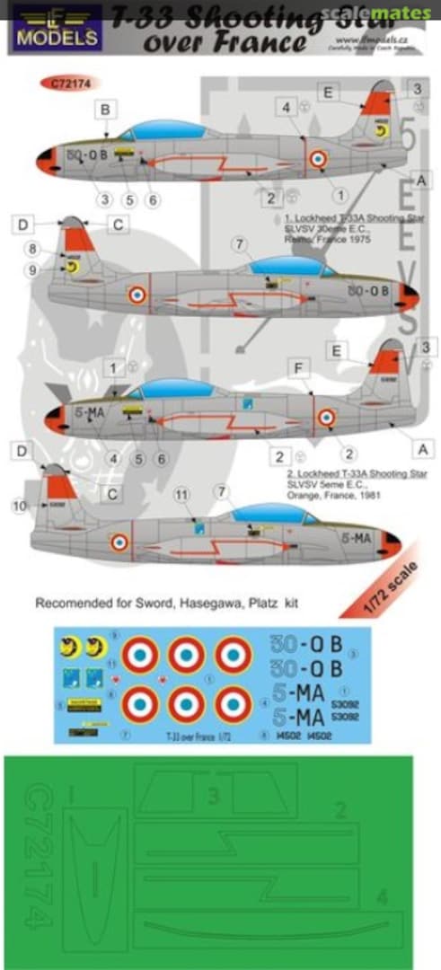 Boxart Lockheed T-33 Shooting Star over France C72174 LF Models