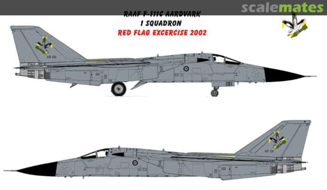 Boxart RAAF F-111C, 1 Sqn Red Flag Exercise 2002 Scheme AAF-079 Hawkeye Models