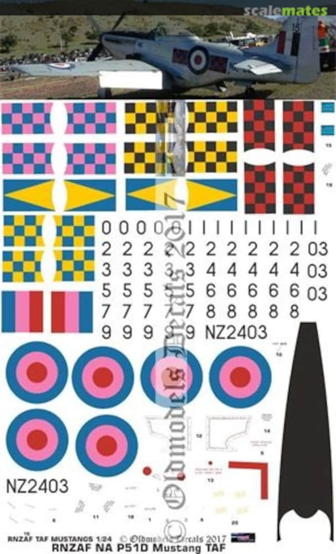 Boxart RNZAF TAF P51D Mustangs OMD0388A Oldmodels Decals