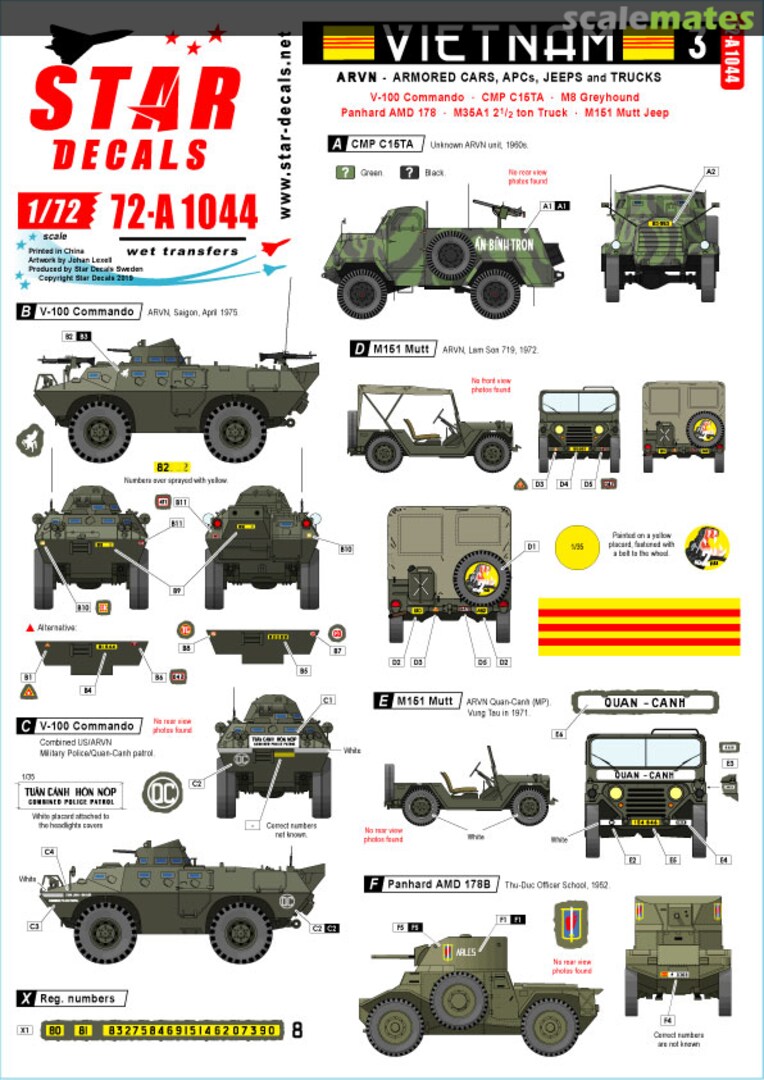 Boxart Vietnam 3 72-A1044 Star Decals