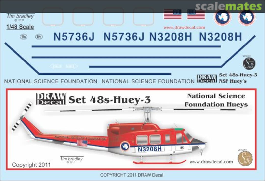 Boxart National Science Foundation UH-1N Hueys 48-Huey-3 Draw Decal