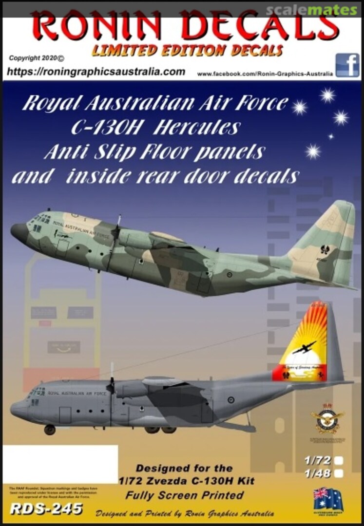 Boxart RAAF C-130H Anti slip floor and inside door markings RDS-245 Ronin Decals