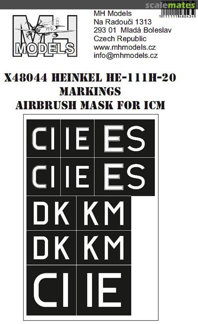 Boxart Heinkel He-111H-20 Markings Airbrush Mask X48044 MH Models