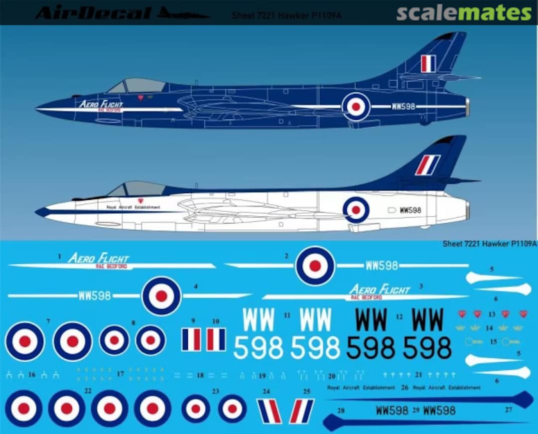 Boxart Hawker P.1109A 7221 AirDecal