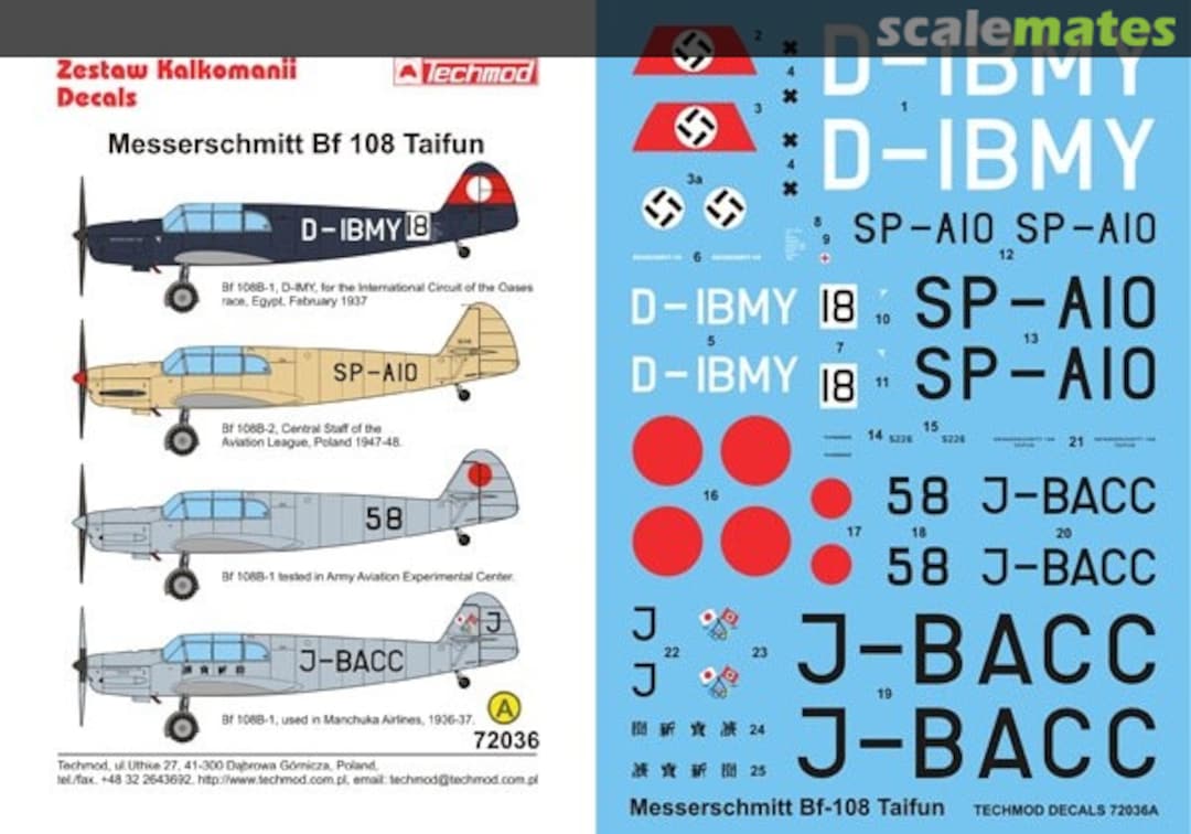 Boxart Messerschmitt Bf 108 Taifun 72036 Techmod