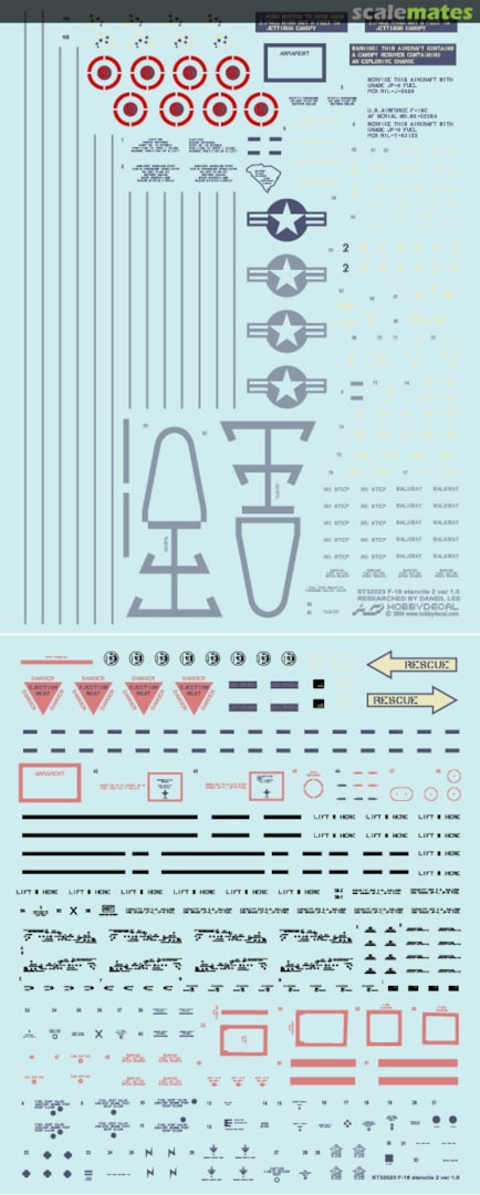 Boxart F-16 Falcon Stencils 2 Ver 1.0 ST32023V1 HobbyDecal