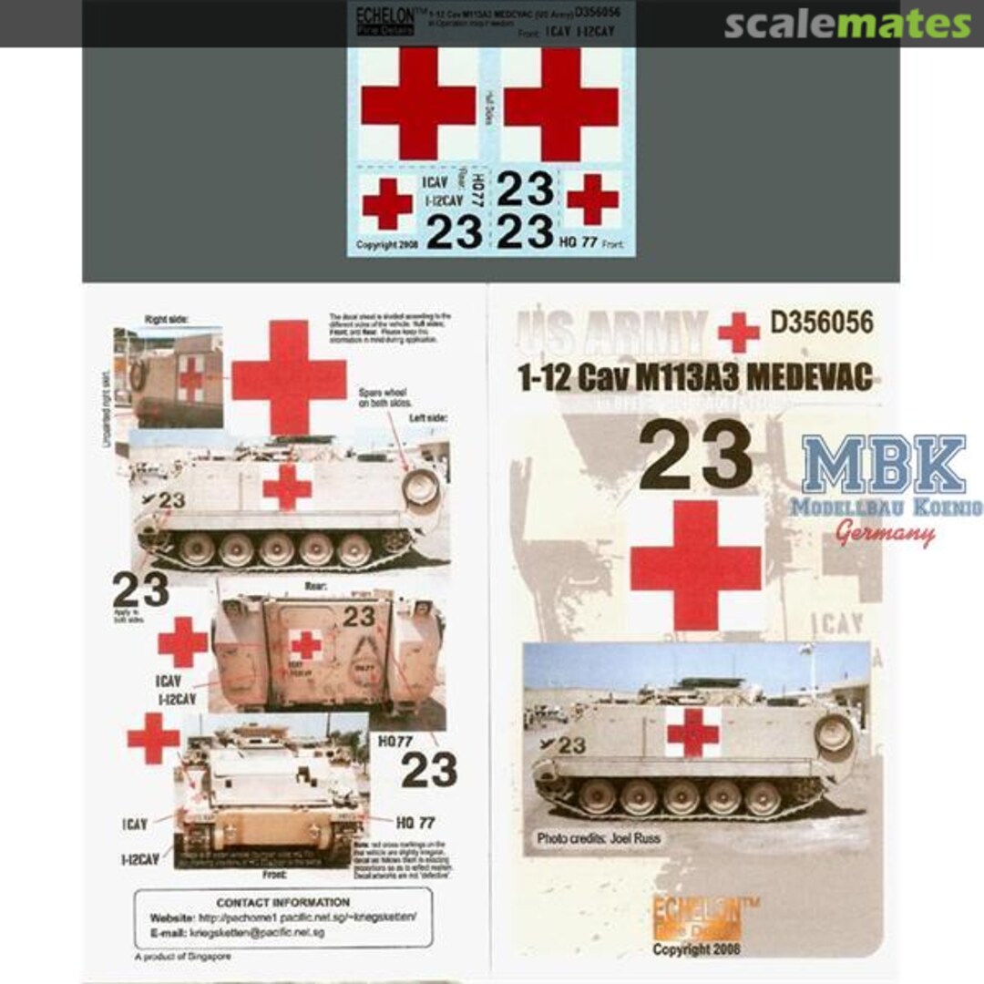 Boxart 1-12 Cav M113A3 MEDEVAC (OIF) D356056 Echelon Fine Details