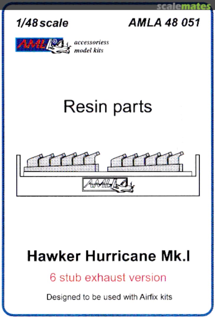 Boxart Hawker Hurricane Mk.I 6-stub exhaust version AMLA 48 051 AML