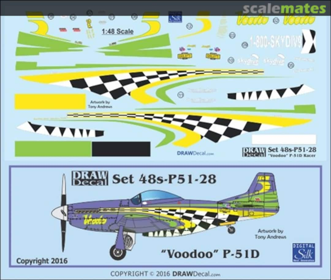 Boxart "Voodoo" P-51D 48-P51-28 Draw Decal