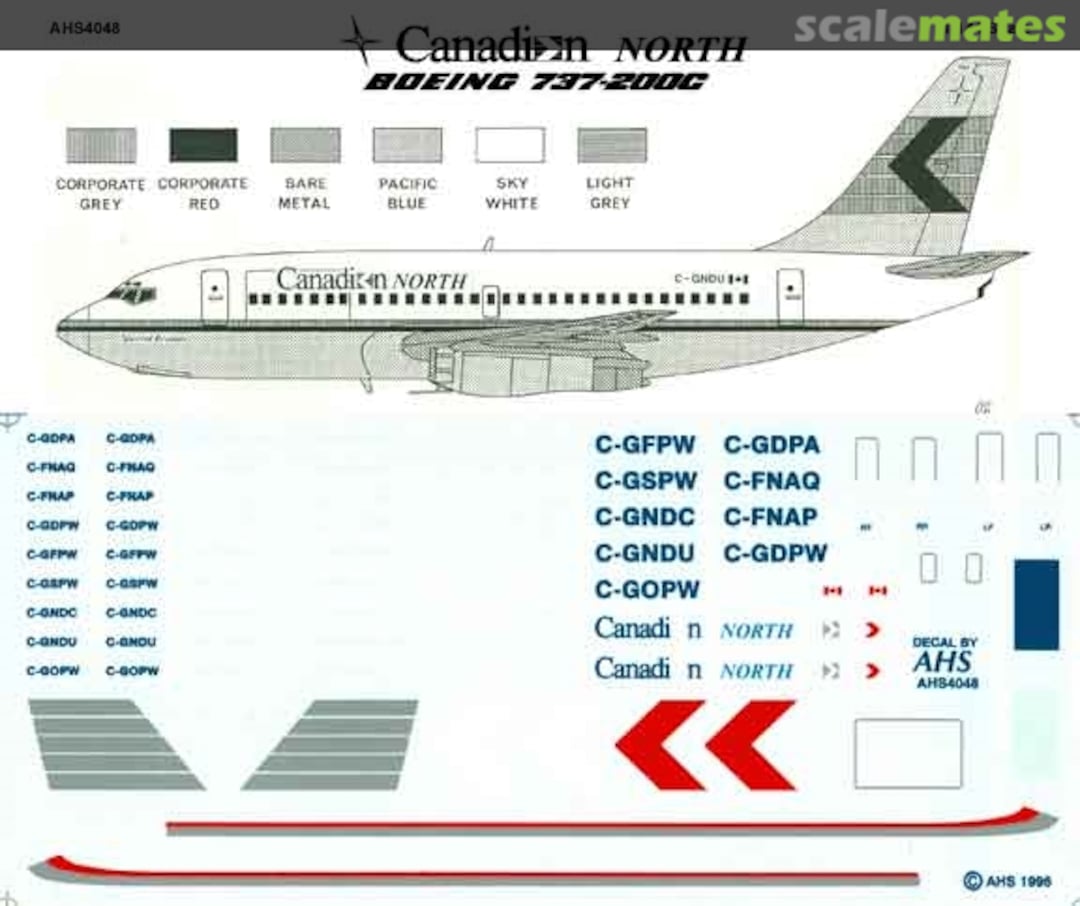 Boxart Boeing 737-200C AHS4048 Airline Hobby Supplies