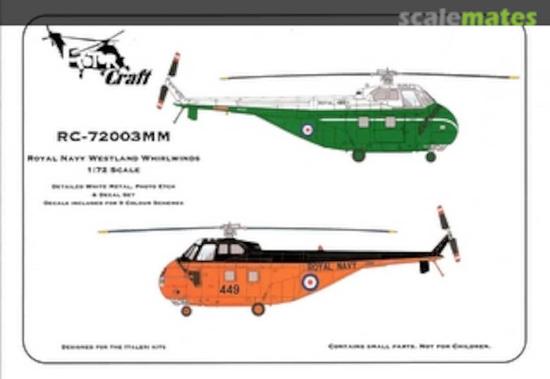 Boxart Royal NAVY Westland Whirlwinds RC-72003MM ROTORcraft