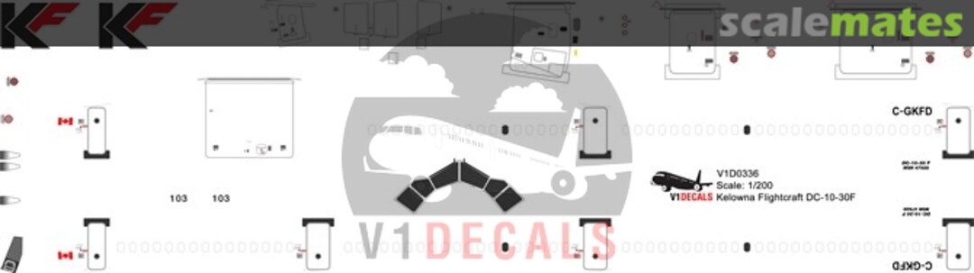 Boxart Kelowna Flightcraft McDonnell Douglas DC-10-30 V1D0336-144 V1 Decals