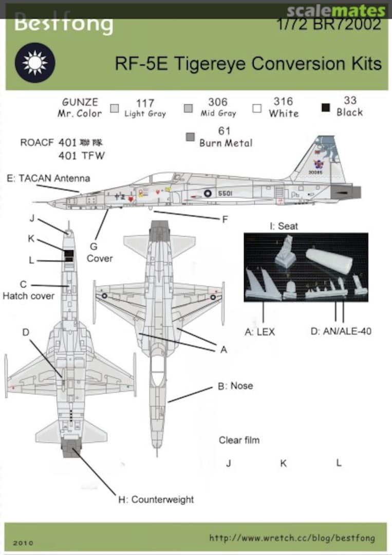 Boxart RF-5E Tigereye - Conversion Kit BR72002 Bestfong