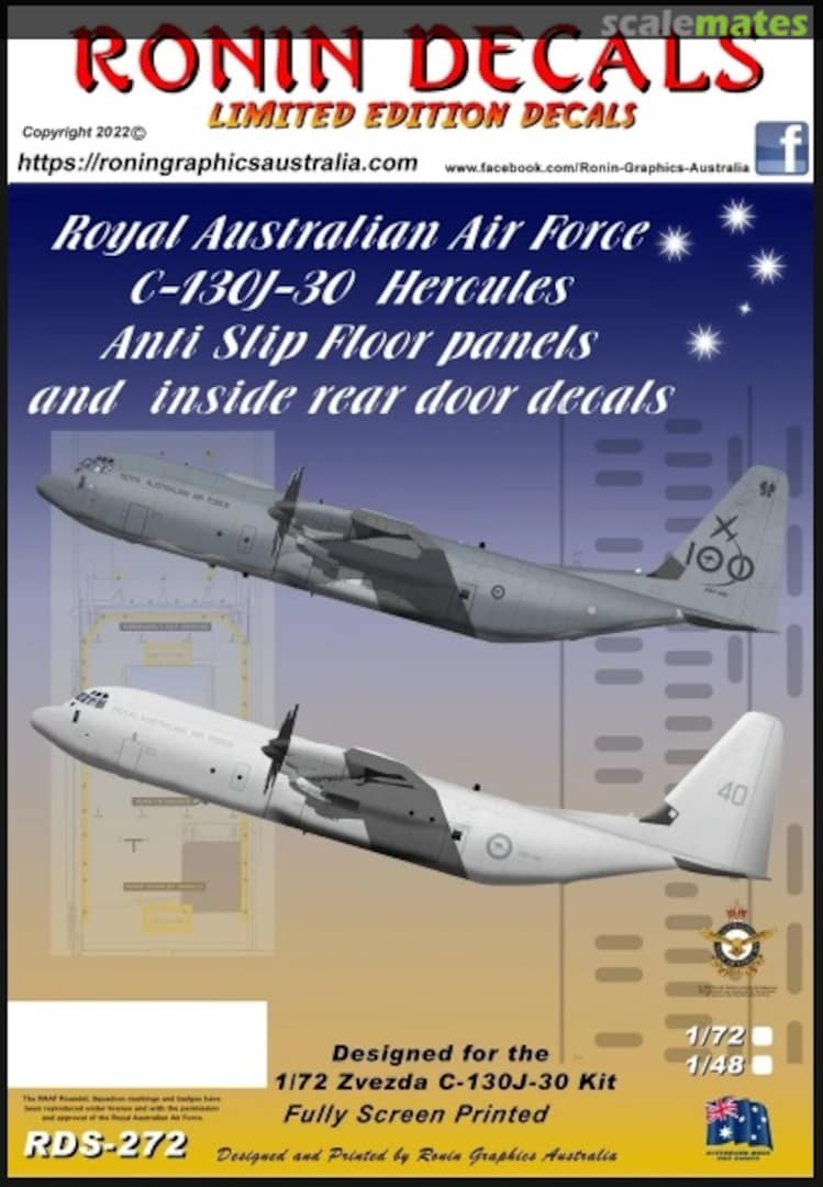 Boxart RAAF C-130J-30 Anti slip floor and inside door markings RDS-272 Ronin Decals