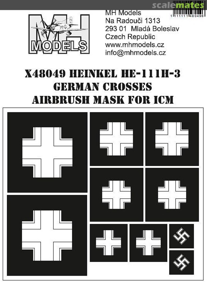 Boxart Heinkel He-111H-3 German Crosses Airbrush Mask X48049 MH Models