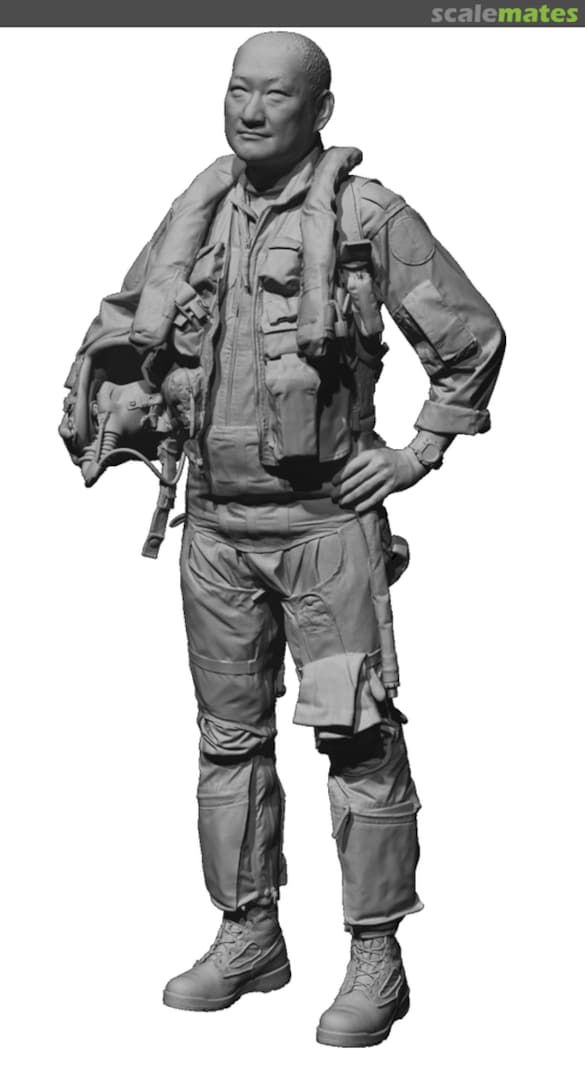 Boxart F-15 / F-16 pilot standing 1, 90s-early 2000s era, HGU-55 helmet under arm, head 5 480289 Reedoak