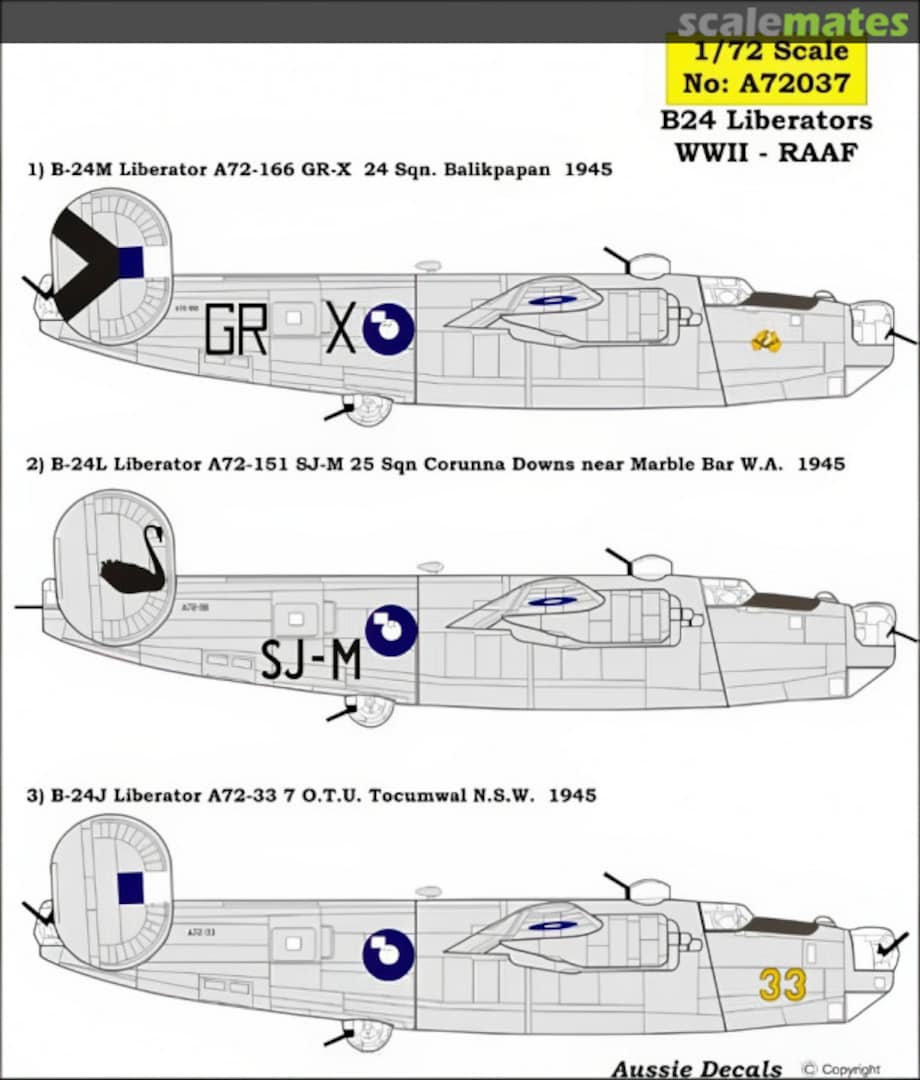 Boxart B-24 Liberators 72037 Aussie Decals