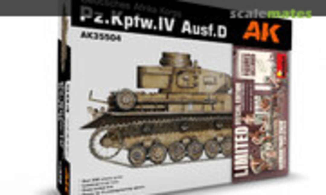 1:35 Pz.Kpfw.IV Ausf.D Afrika Korps + 5 Figures German Tank Crew Afrika Korps (AK Interactive AK35504-B)