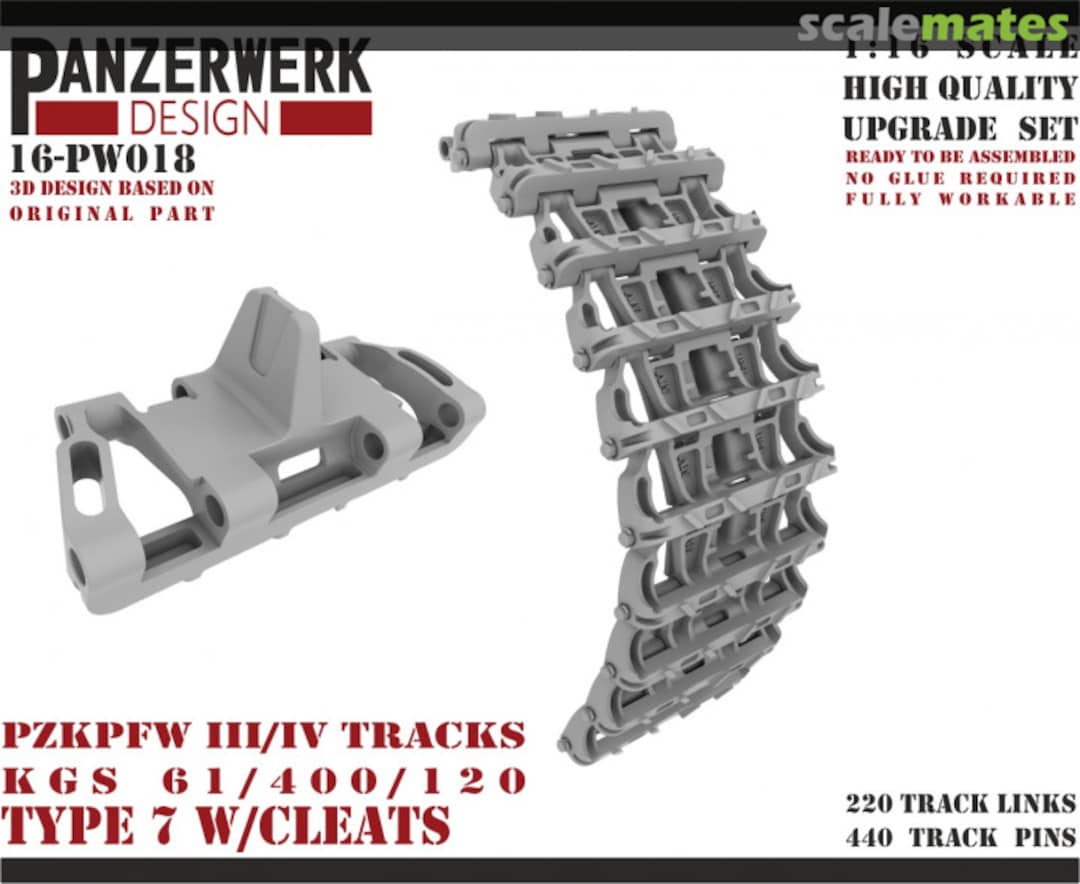 Boxart Panzer III/IV Type 7 Tracks w/cleats 16-PW018 Panzerwerk design