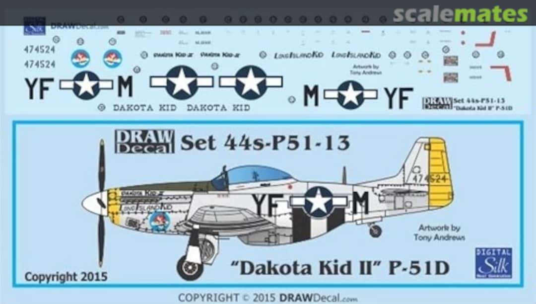 Boxart P-51D “Dakota Kid II” 44-P51-13 Draw Decal