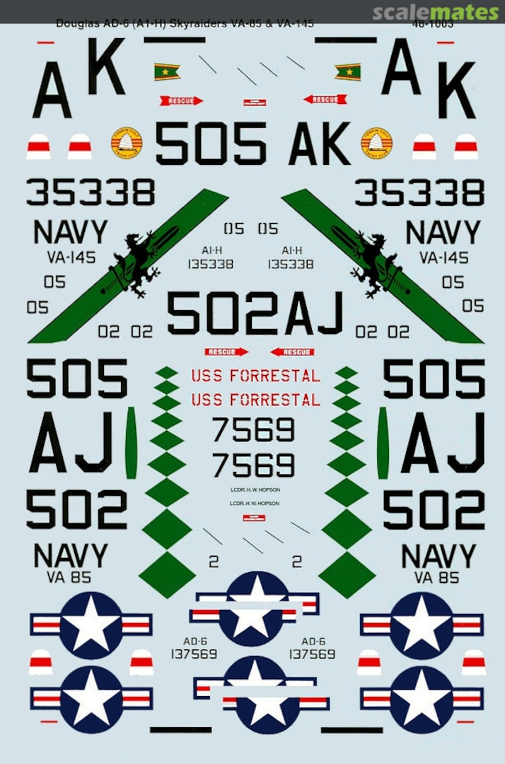 Boxart AD-6 (A-1H) Skyraiders 48-1003 Microscale