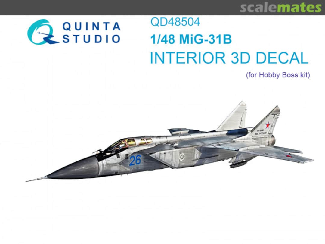 Boxart MiG-31B interior 3D decals QD48504 Quinta Studio