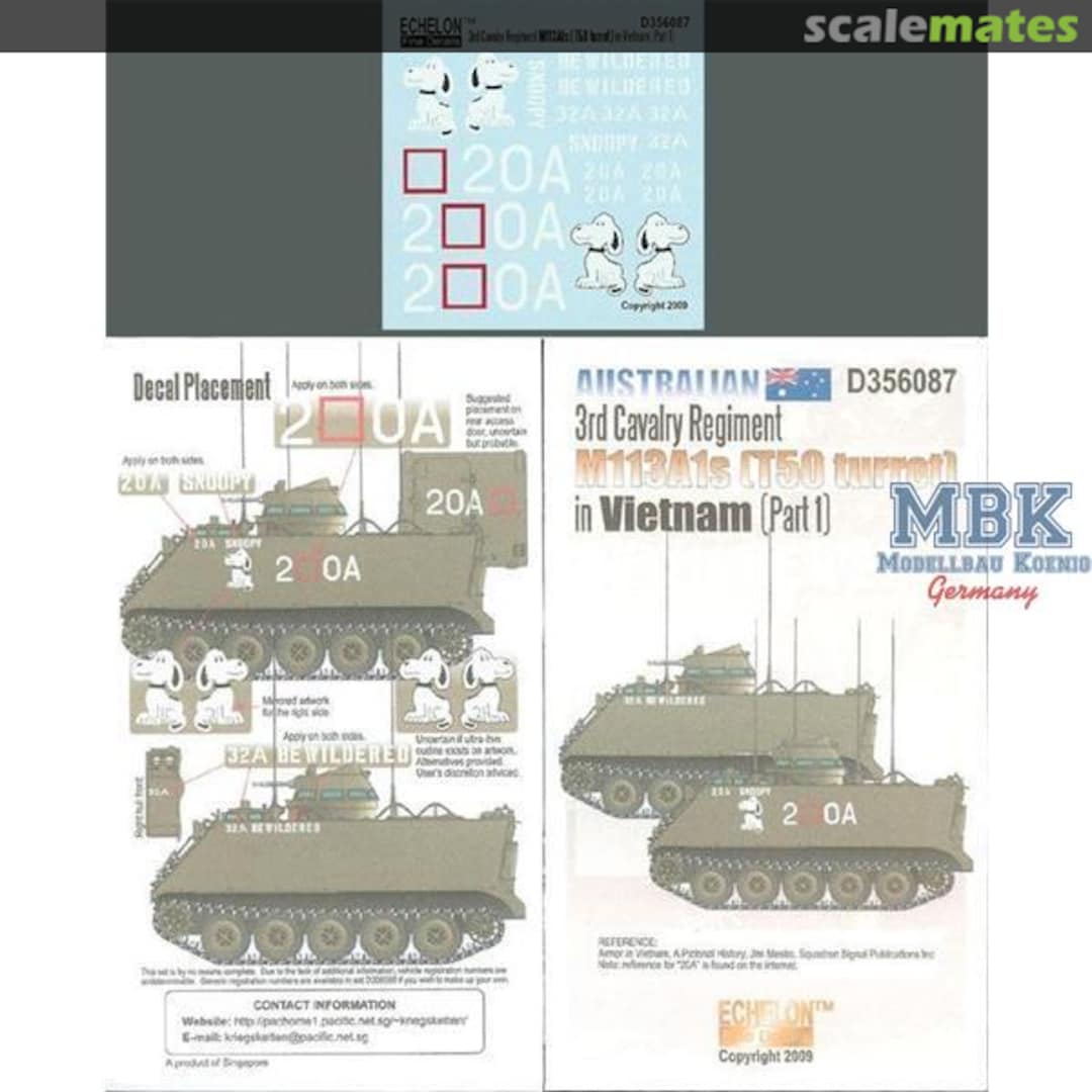 Boxart RAAC 3rd Cav Rgt M113A1s (T50 turret) in Vietnam D356087 Echelon Fine Details