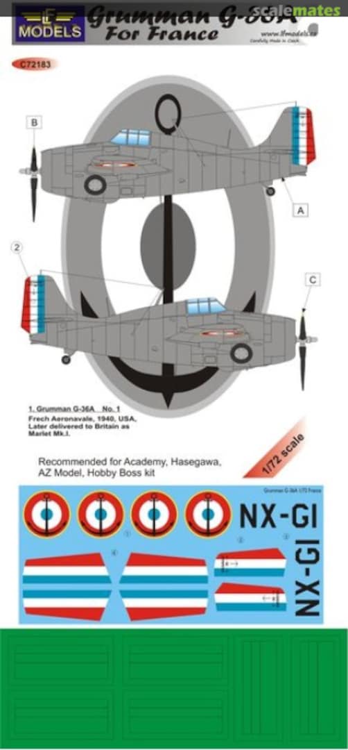 Boxart Grumman G-36A France (paint mask included) C72183 LF Models