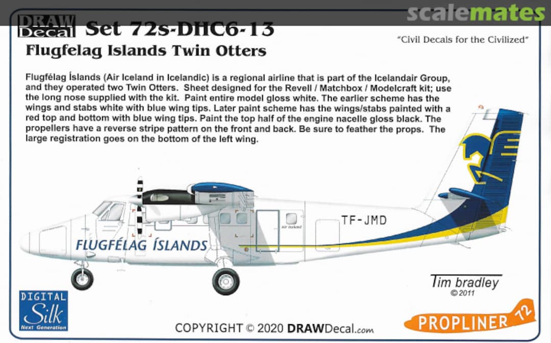 Boxart Flugfelag Islands Twin Otters 72s-DHC6-13 Draw Decal