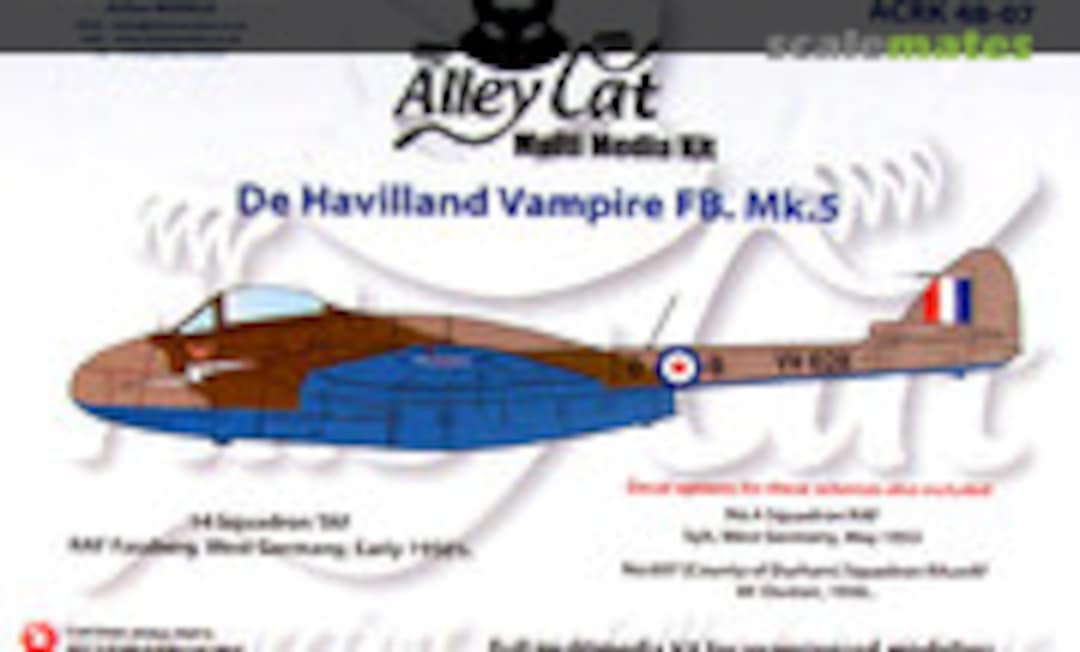 1:48 De Havilland Vampire FB. Mk.5 (Alley Cat ACRK 48-07)