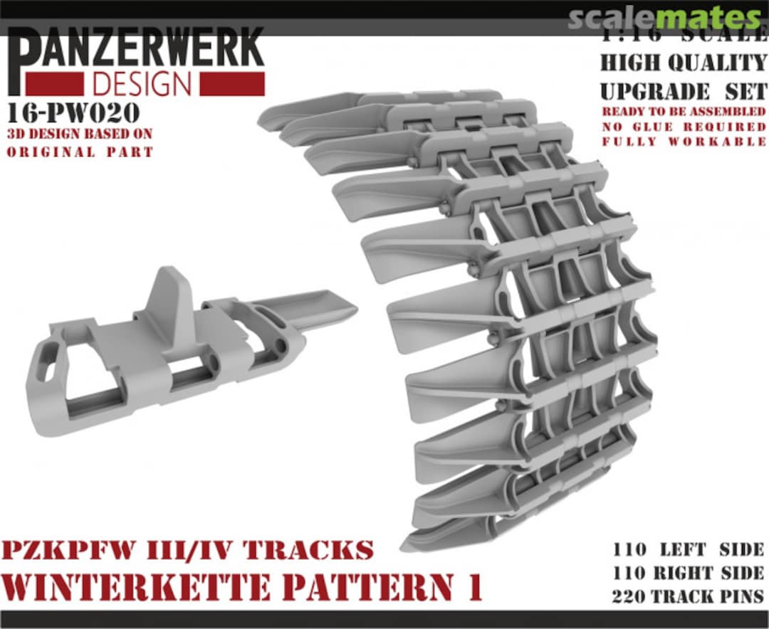 Boxart Panzer III/IV Winterkette 1 Tracks 16-PW020 Panzerwerk design