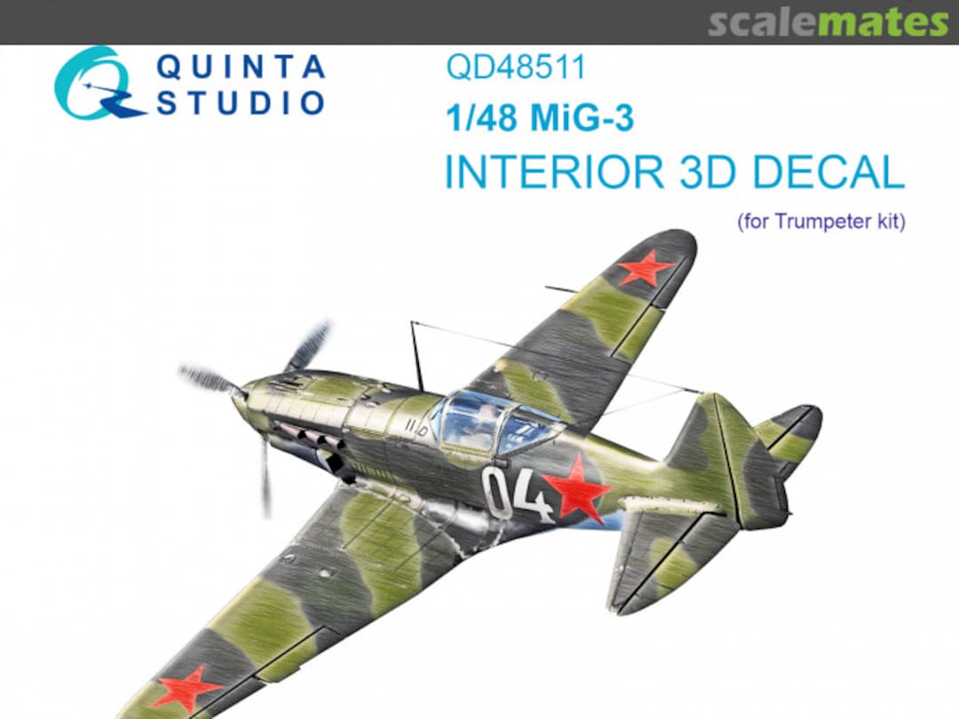 Boxart Mig-3 interior 3D decals QD48511 Quinta Studio