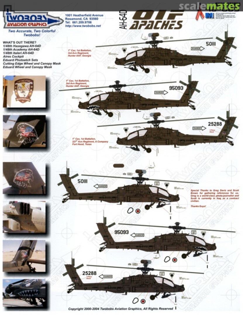 Boxart AH-64D OIF Apaches 48-085 TwoBobs Aviation Graphics