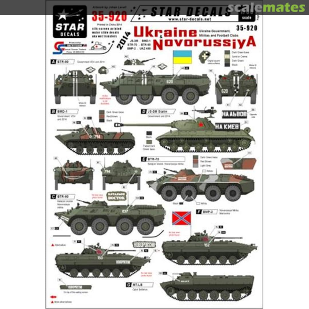 Boxart Ukraine & Novorussiya 2014 35-920 Star Decals