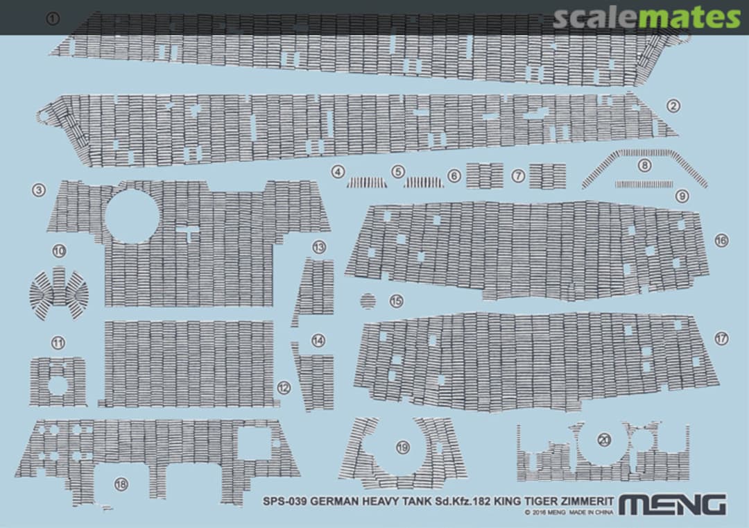 Boxart Sd.Kfz.182 King Tiger Zimmerit Decal SPS-039 Meng Model