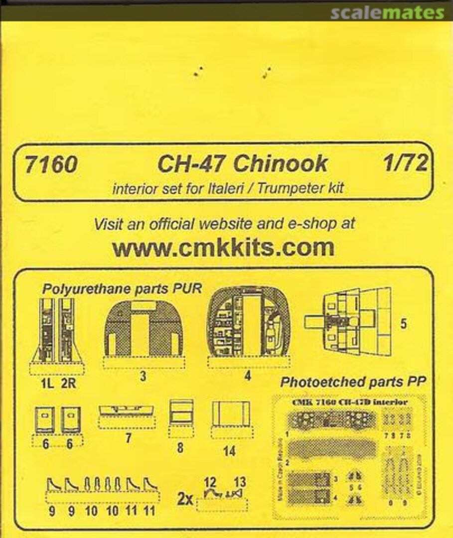 Contents CH-47 Chinook interior set 7160 CMK