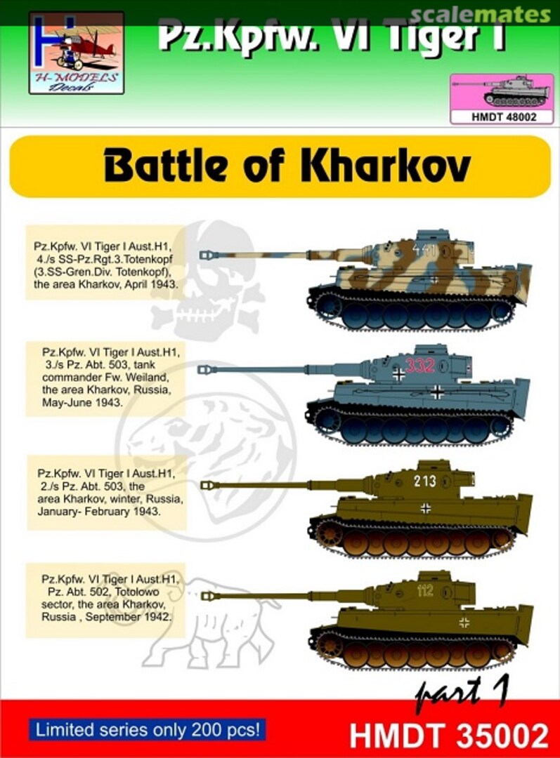 Boxart Pz.Kpfw. VI Tiger I Battle of Kharkov Part 1 HMT48002 H-Models Decals