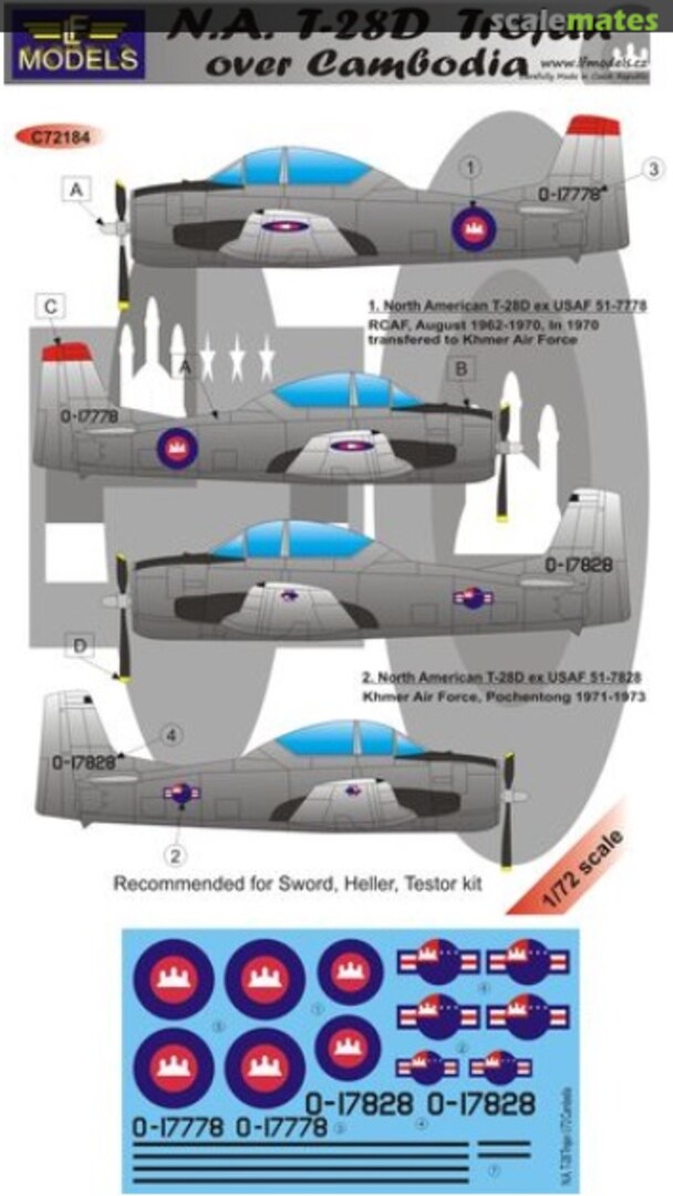 Boxart North-American T-28D Trojan over Cambodia C72184 LF Models