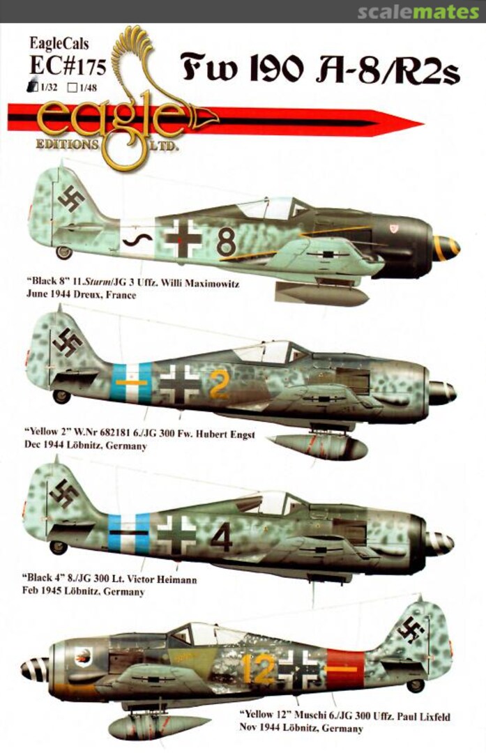 Boxart Fw 190 A-8/R2s EagleCals EC32-175 Eagle Editions