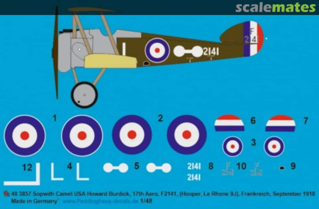 Boxart Sopwith Camel 48 3857 Peddinghaus-Decals