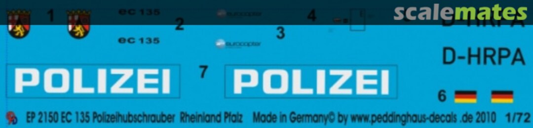 Boxart EC 135 Polizeihubschrauber Rheinland-Pfalz D-HRPA EP 2150 Peddinghaus-Decals