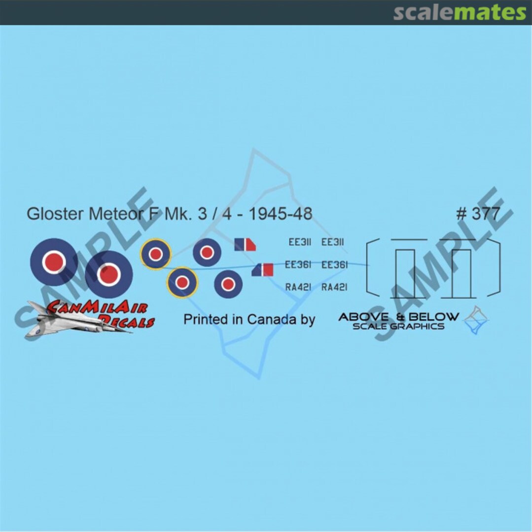 Boxart Gloster Meteor F Mk. 3/4 - 1945-1948 377 Above & Below Graphics