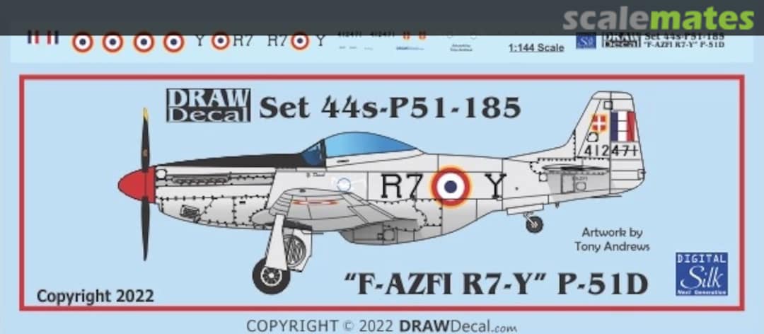 Boxart “F-AZFI R7-Y” P-51D 44-P51-185 Draw Decal