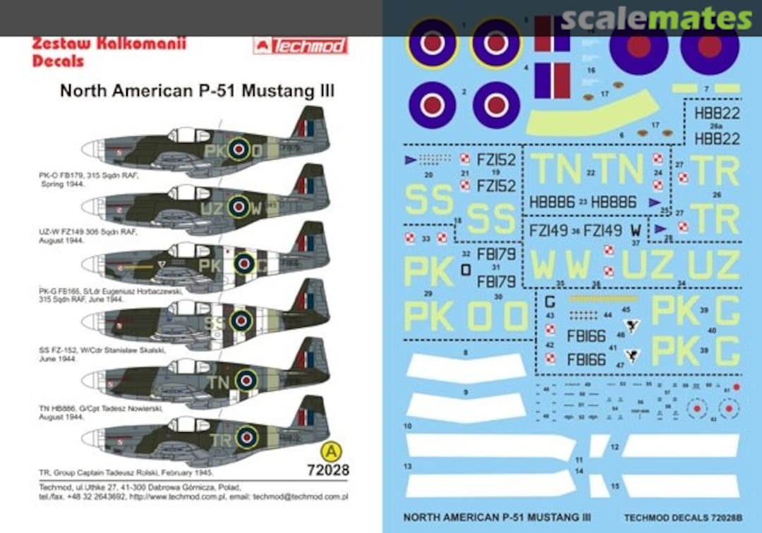 Boxart North American P-51 Mustang III 72028 Techmod