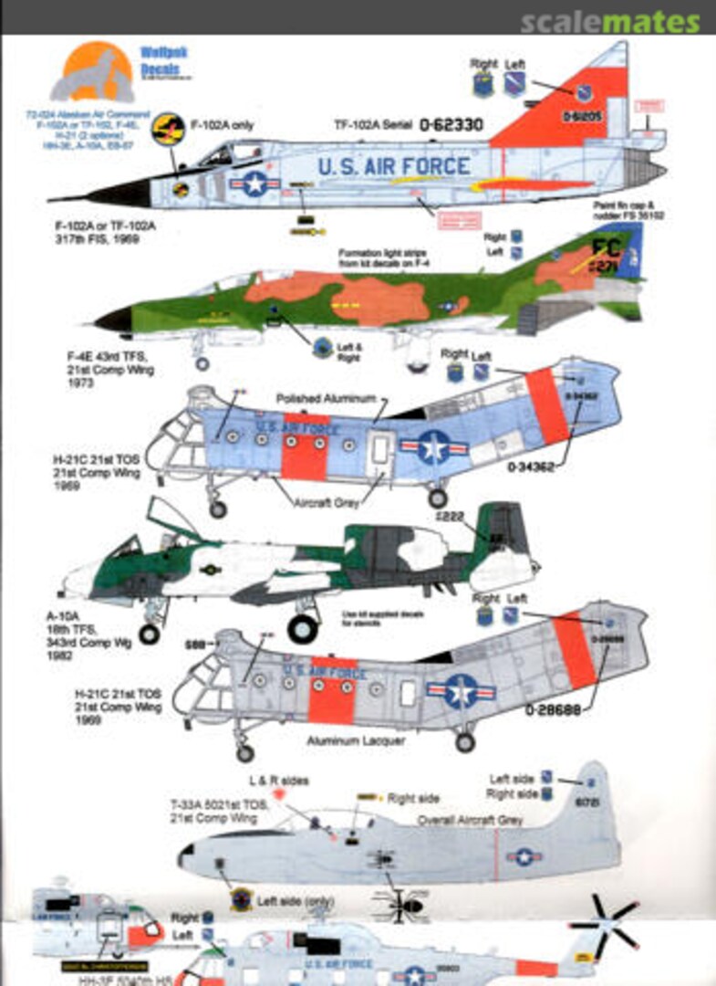 Boxart Alaskan Air Command 72-024 Wolfpak Decals