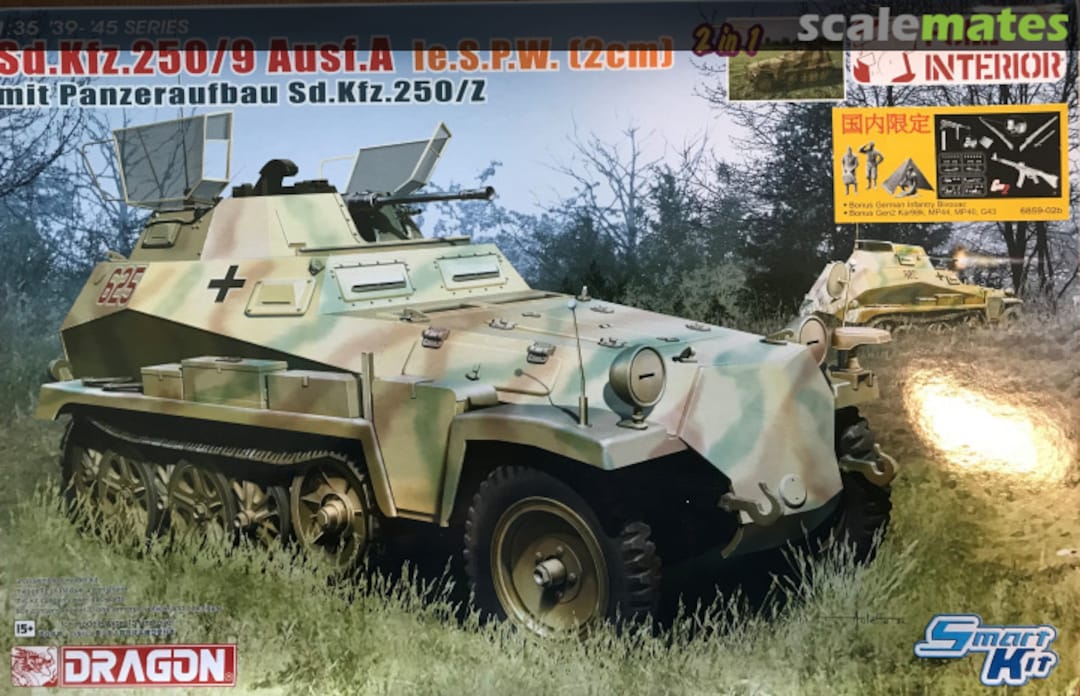 Boxart Sd.Kfz. 250/9 Ausf. A (2cm KwK) Full Interior 2in1 6859 Dragon