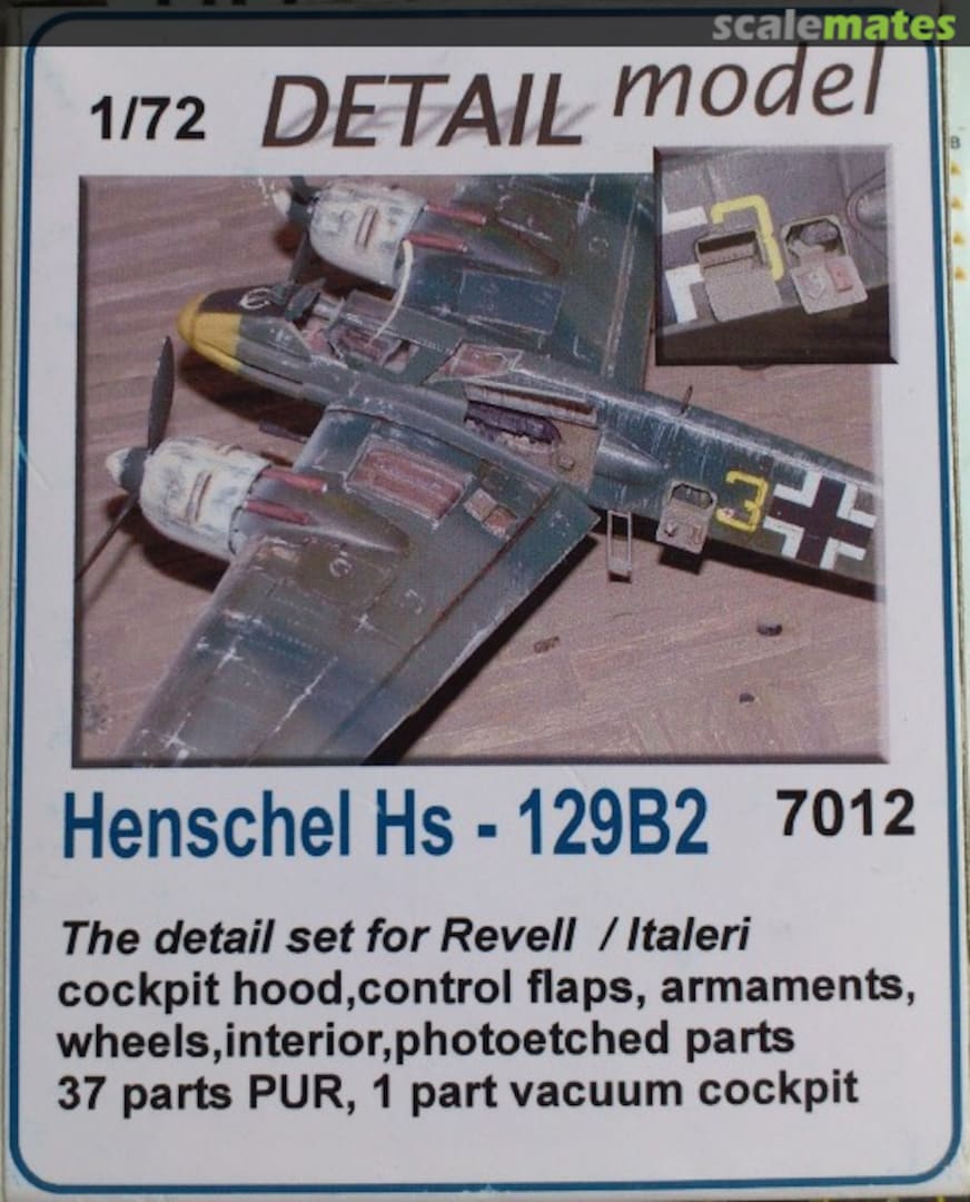 Boxart Henschel Hs 129 B2 7012 DETAIL model