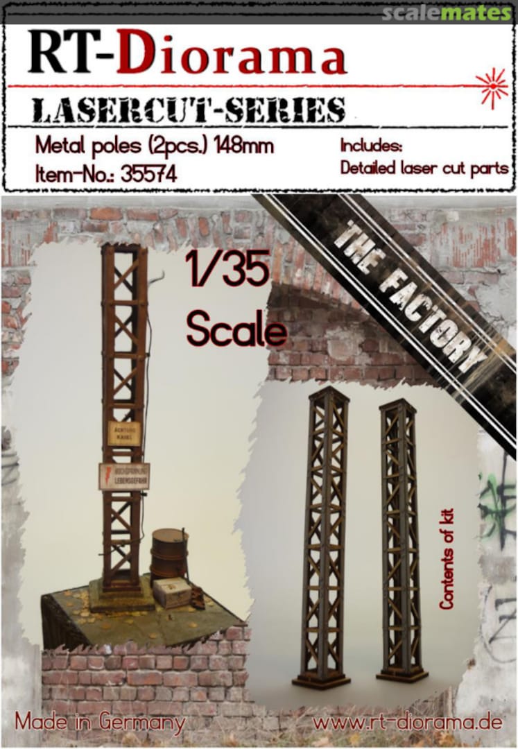 Boxart Metal poles (2pcs.) 148mm 35574 RT-Diorama