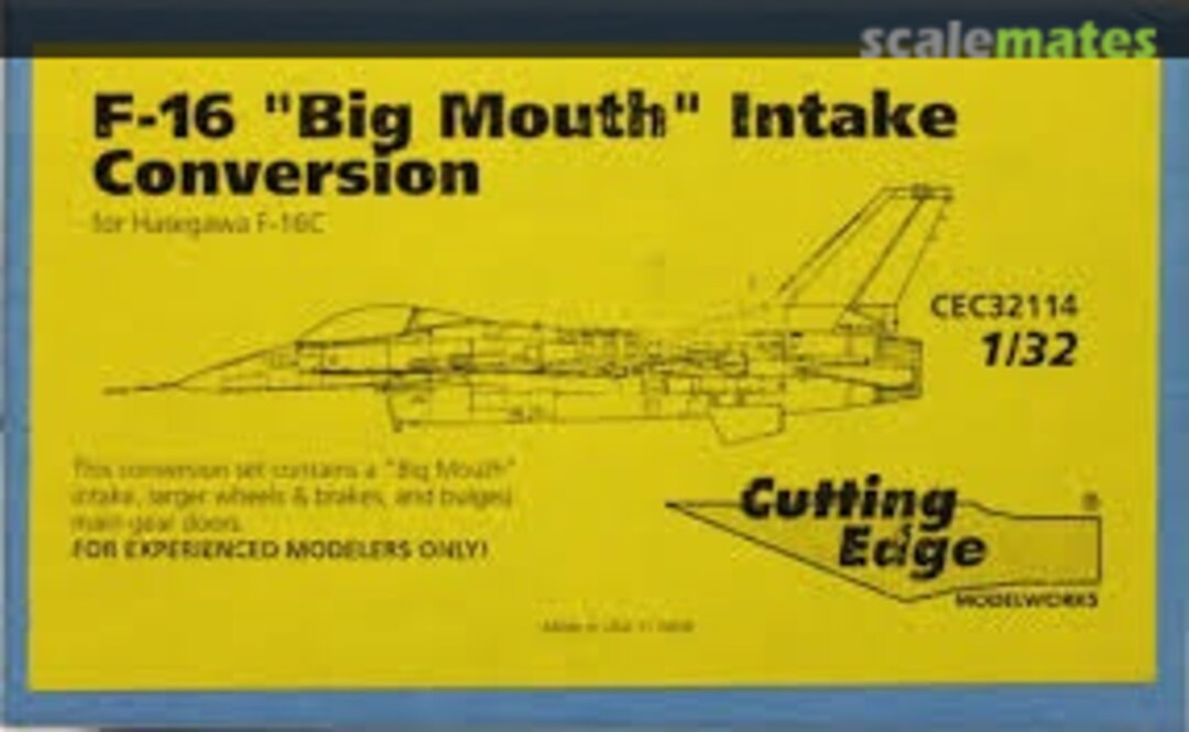 Boxart F-16 Big Mouth Seamless Intake, larger wheels & doors CEC32114 Cutting Edge Modelworks