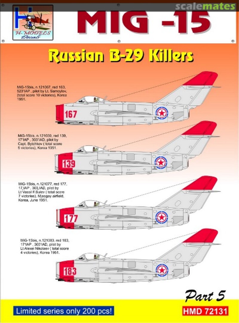 Boxart Mig-15 Russian B-29 Killers Part 5 HMD72131 H-Models Decals